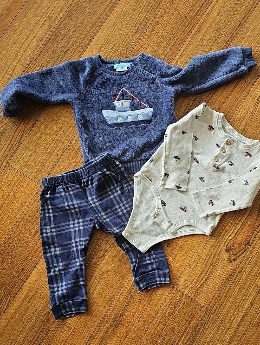 Unbranded Boys Navy Boat 3-Piece Matching Set